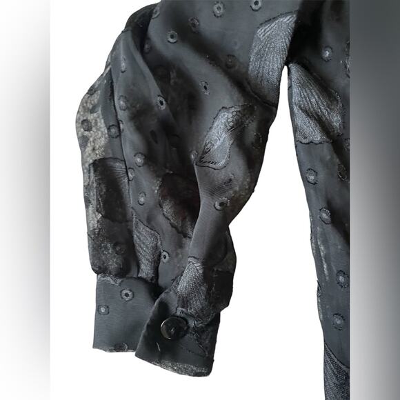 Le Cove Sheer Seashell Women’s/Teen Shirt/Coverup Size XL Coastal Black Blouse - Picture 3 of 8